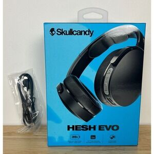 Skullcandy Hesh Evo Black Wireless Bluetooth Over Ear Headphones + USB-C Cord